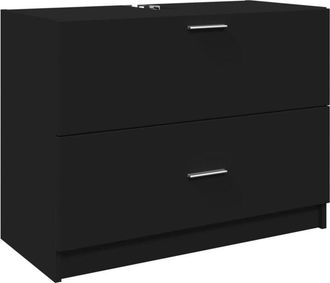 vidaXL Sink Cabinet Black 78x37x59 cm Engineered Wood Vidaxl