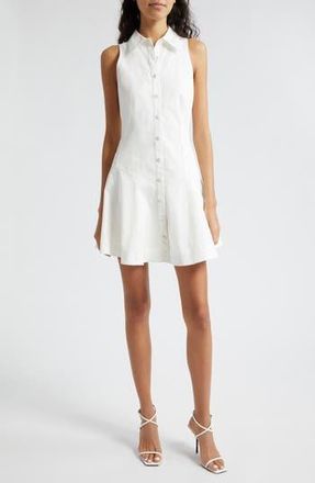 Cinq &agrave; Sept Poppy Sleeveless Stretch Twill Shirtdress in Ivory at Nordstrom Rack, Size 14
