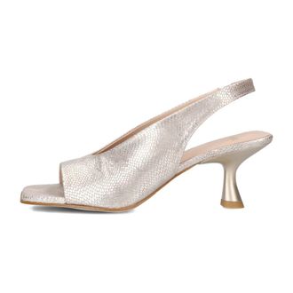 Zinda Schoenen, Dames, Beige, 38 EU, Leer, Slingback Hoge Hak Sandaal