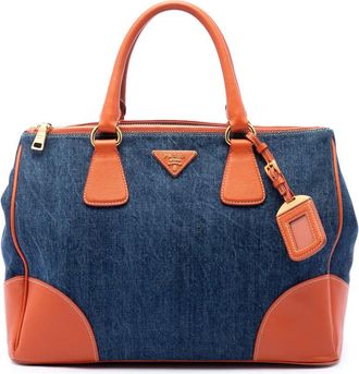 Prada Pre-owned Prada Saffiano Trimmed Denim Handbag Ladies O39629Y4JVD70AMX