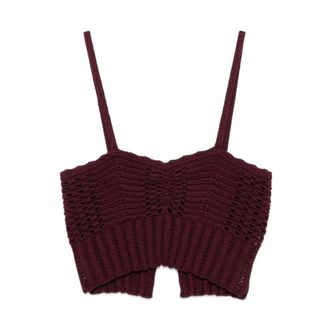 Forte_Forte Sleeveless Tops, female, Red, Size: M MY Knit Top