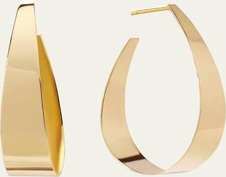 Lana Jewelry 14K Gold Small Wrapped Wide Curved Hoop Earrings