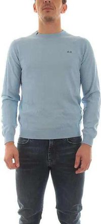 Sun 68 Round Solid - Heren - Ronde hals truien - Blauw - S - Truien & Vesten