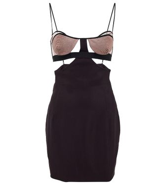 Nensi Dojaka Cutout mesh-paneled minidress