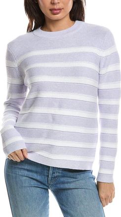 Fort&eacute; Cashmere Stripe Crewneck Sweater
