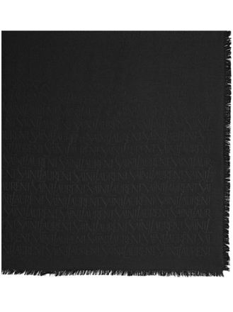 Saint Laurent Black Wool blend silk scarf