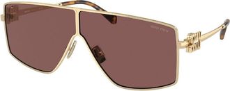 Miu Miu MU51ZS ZVN70D Womens Sunglasses Gold Size 69
