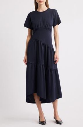 Frame Denim Asymmetric Tiered Ruffle Knit Dress in Navy at Nordstrom Rack, Size Medium