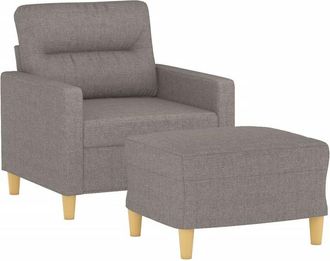 vidaXL Sill&oacute;n Con Taburete Tela Gris Taupe 60 Cm Vidaxl