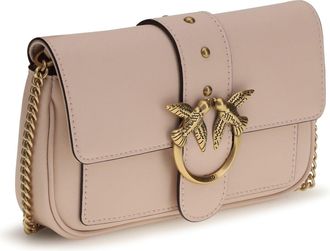 Pinko Womens Love One Shoulder Bag Rosa Cammeo-Antique Gold Calf Leather Bos Taurus