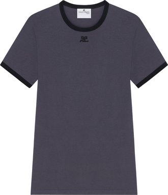Courr&egrave;ges Fitted Black T-Shirt