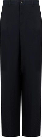 Gucci Zijden jacquard broek - Dames - Straight fit broeken - Zwart - M - Broeken