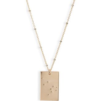 Set & Stones Zodiac Constellation Pendant Necklace in Gold - Leo at Nordstrom