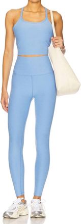 Beyond Yoga Spacedye Caught In The Midi High Waist Leggings In Flower Blue Heather