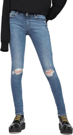 Diesel Slandy LOW Womens Jeans Denim - Light Blue - Size 24W/32L