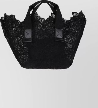 Ermanno Scervino lace overlay tote bag with dual handles