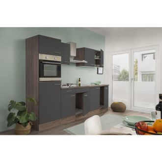 Respekta Cucina Modulo cucina blocco vuoto cucina componibile rovere York Grey Oliver 270 cm Respecta