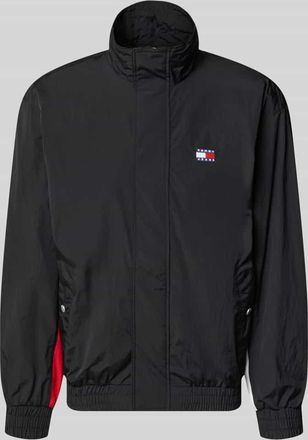 Tommy Jeans Regular Fit Blouson mit Logo-Stitching in Black, Gr&ouml;&szlig;e XXL