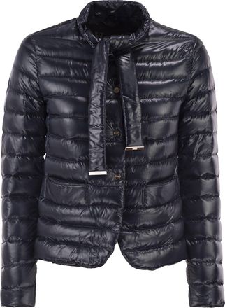 Herno Ultra Light Down Jacket With Bow Neckline