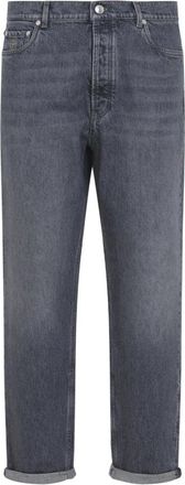 Brunello Cucinelli Straight Jeans - Heren - Regular Fit Jeans - Grijs - L - Jeans
