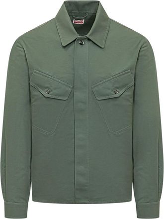 Kenzo Green Regular Solid Shirt