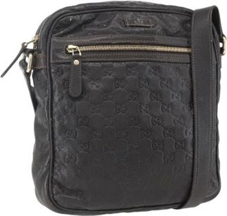 Gucci Pre-owned Cross Body Bags, female, Brown, Size: ONE SIZE Pre-owned Leather Cross Body Bag