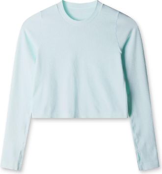 LNDR Womens Power Crop Long-Sleeve Shirt Green XS/S