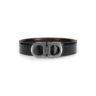 Ferragamo Belts, male, Black, Size: 110 CM Gancini Buckle Leather Belt