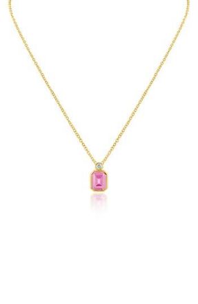 Kenneth Jay Lane Mixed Cubic Zirconia Pendant Necklace in Pink/Gold at Nordstrom Rack
