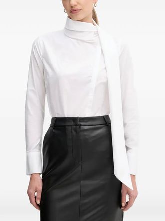 Sandro Ferrone neck-tie blouse - White