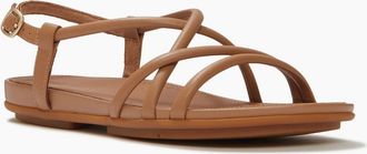 FitFlop Womens Fitflop Gracie Crystal Leather Womens Classic Tan Sandals - Brown - Size: 7