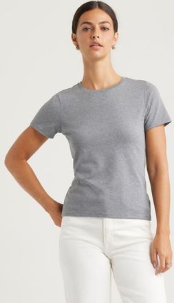Nordstrom Pima Cotton Blend Crewneck T-Shirt in Grey Dark Heather at Nordstrom, Size X-Small