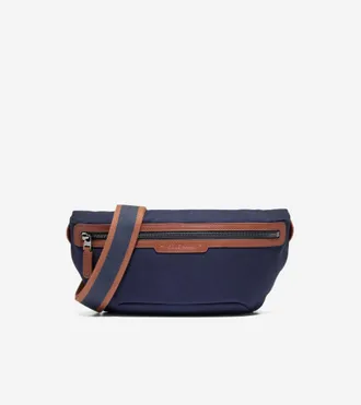 Cole Haan Mens Judson Brushed Twill Crossbody Bag - Blue