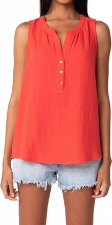 Lovestitch Lue Henley Tank Top In Flame