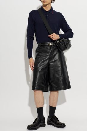 Balenciaga Wool Polo, Mens, Navy Blue