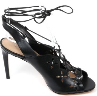 Michael Kors Thalia Sandalen van leer - Dames - Sandalen met hakken - Zwart - 36 EU - Leer - Schoenen