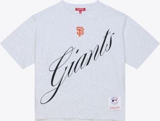 Mitchell & Ness Womens Mitchell & Ness Heather Gray San Francisco Giants Script Cropped Boxy T-Shirt at Nordstrom, Size Xx-Large
