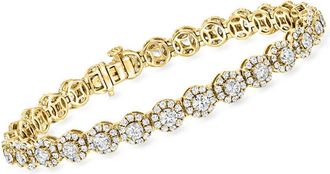 Grown Brilliance 7 Carat Lab Grown Diamond Tennis Bracelet in 14K Yellow Gold, F Color, VS Clarity, 7 Inches Length, Gift Box