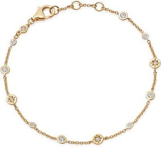 Astley Clarke Gold Polaris North Star White Sapphire Station Bracelet at Nordstrom