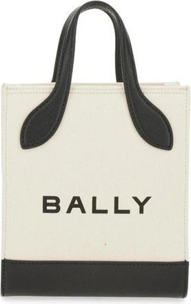 Bally Canvas Tote Bag met lederen afwerking - Dames - Shoppers - Beige - ONE Size - Tassen