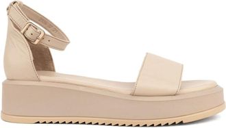 Sergio Moretti Schoenen, Dames, Beige, 39 EU, Leer, Casual Open Sandalen
