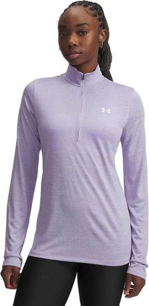 Under Armour Dames-top met halve rits en textuur (Transparant)