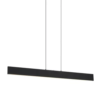 QAZQA Moderno L&aacute;mpara Colgante Moderna Negra Con Led Regulable En 3 Pasos Easylift - Straight Pl&aacute;stico /acero Rectangular Incluye Led Max. 1 X 16 Watt - Qaz