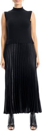 Max Studio Mock Neck Sleeveless Twofer Dress in Black at Nordstrom Rack, Size X-Small