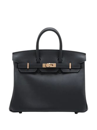 Herm&egrave;s 2024 Swift Birkin Retourne 25 handbag - women - Calf Leather/Gold Plated - One Size - Blue
