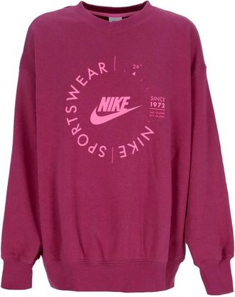 Nike Crewneck Sweatshirt Sportswear Fleece - Dames - Sportshirts - Roze - M - Katoen - Fitness