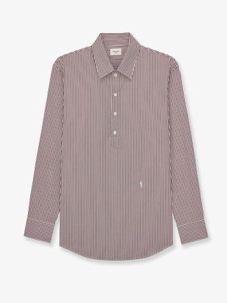 Saint Laurent Camicia Cassandre in cotone con motivo a righe - SAINT LAURENT - gender_Man