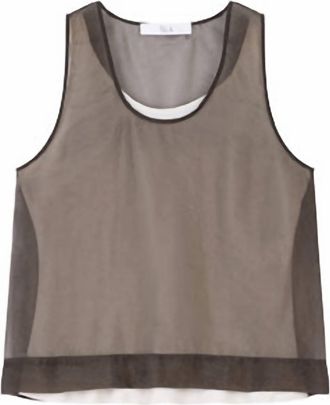 Tela Womens Tetris Top In Brown