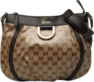 Gucci Pre-owned Vintage Crossbody Bag - Dames - Vintage Schoudertas - Beige - ONE Size - Leer - Vintage