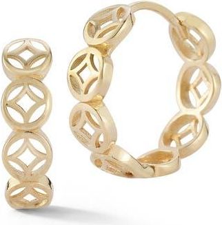 Ember Fine Jewelry 14K Gold Open Work Huggie Hoop Earrings at Nordstrom Rack
